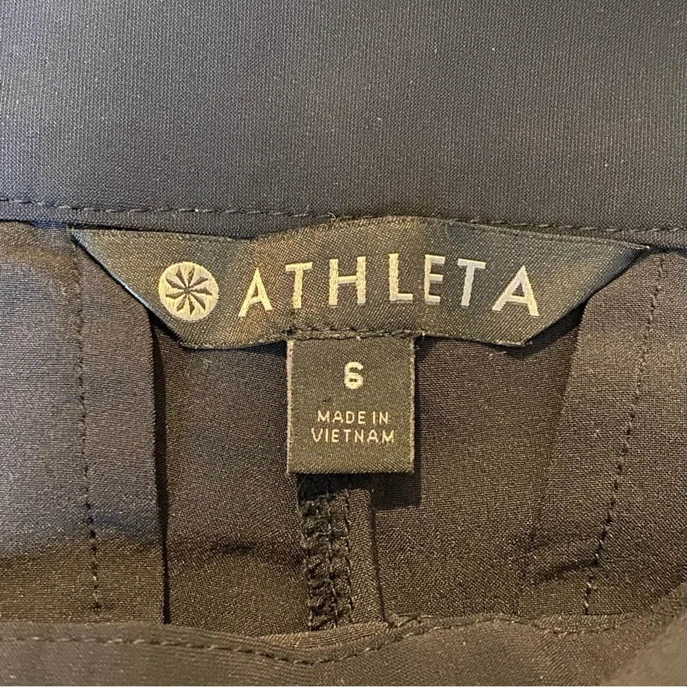 ATHLETA Women Black Wide Leg Snap Sides Pants Size 6